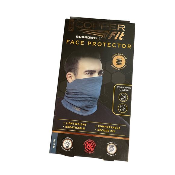 Copper Fit Face Protector Mask Gaiter Adult Blue - Picture 1 of 2